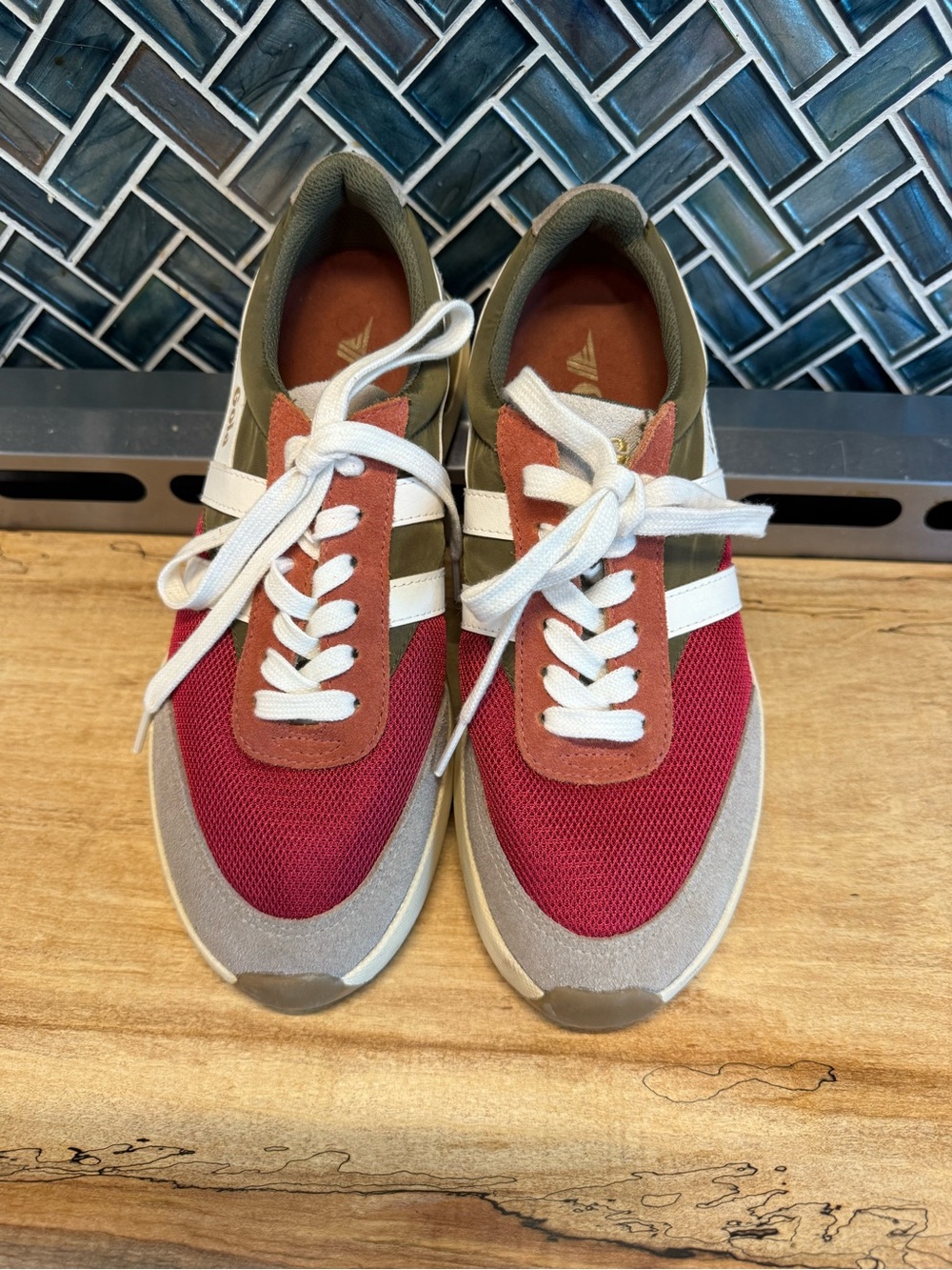 Gola Women's Burgundy, Olive & Gray Retro Runner Sneakers